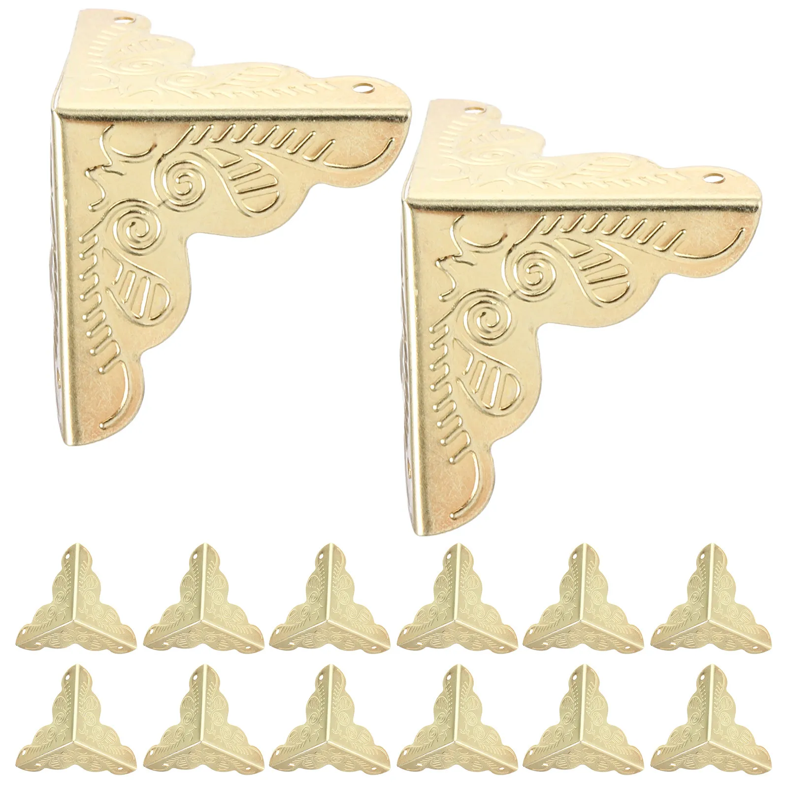 50Pcs Metal Corner Guards Three-Edge Finish Protective Trim for Cabinets Furniture Boxes Decorative Edge Protectors