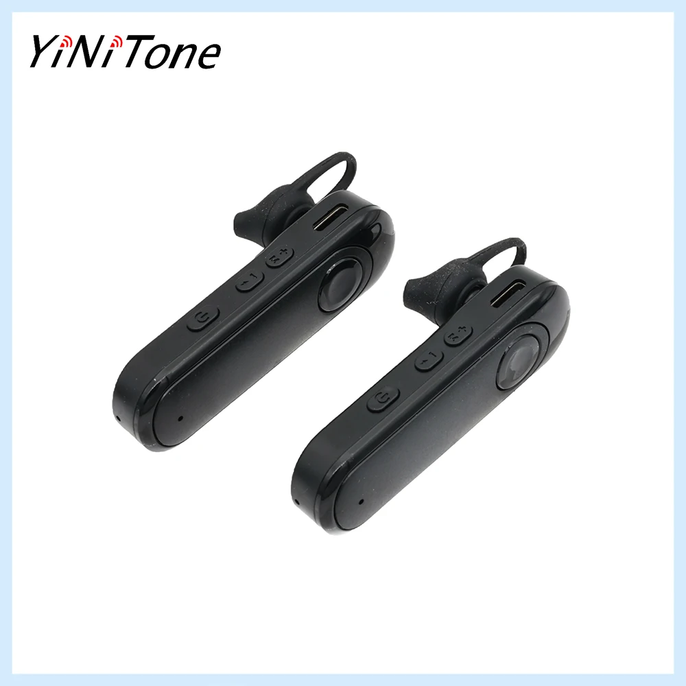 

2 pack QY-2 Portable mini earhook walkie talkie for Restaurant supermarket service places Type-c Charging Handheld Two Way Radio
