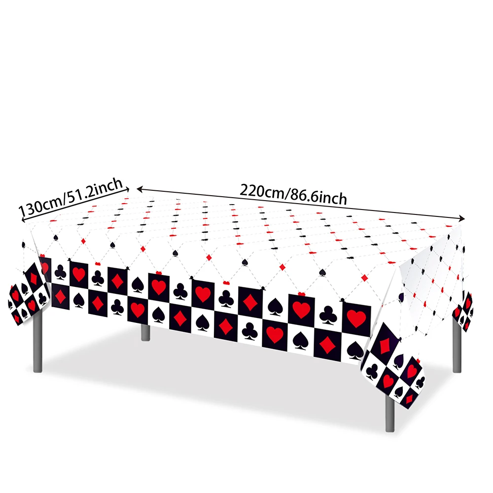 Casino Poker Karten Party Geschirr Pappteller Becher Banner Servietten für Casino-Nacht Las Vegas Geburtstag Party Dekoration Zubehör – Detail 6