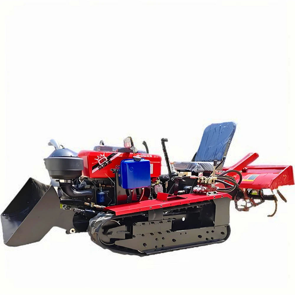 Hot Selling New 25 HP Diesel Electric Start Crawler Tiller Manufacturer Supply