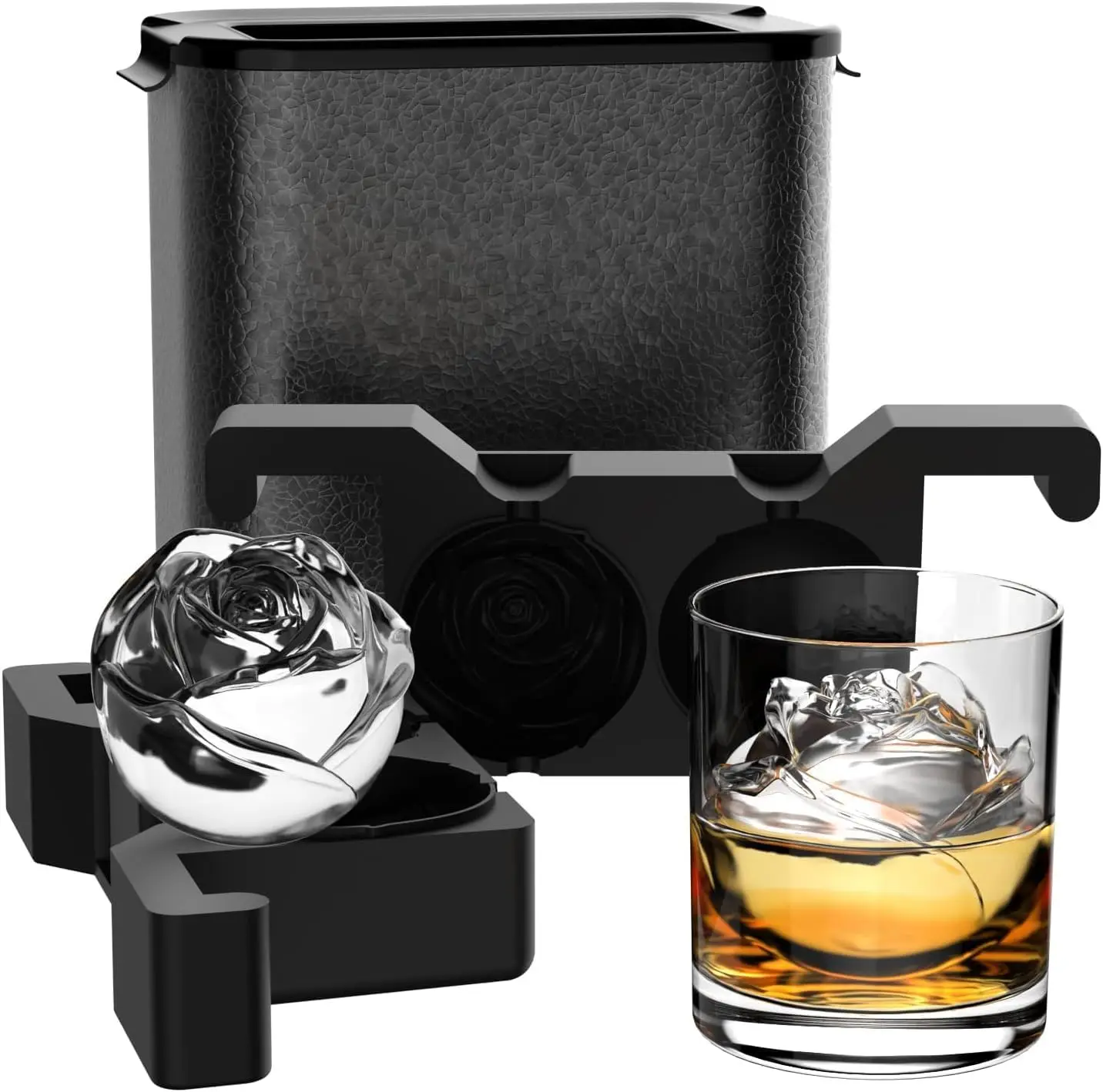 

Ice Maker Crystal Clear Elegant Rose Ice Maker Flower - Black 2 Mold