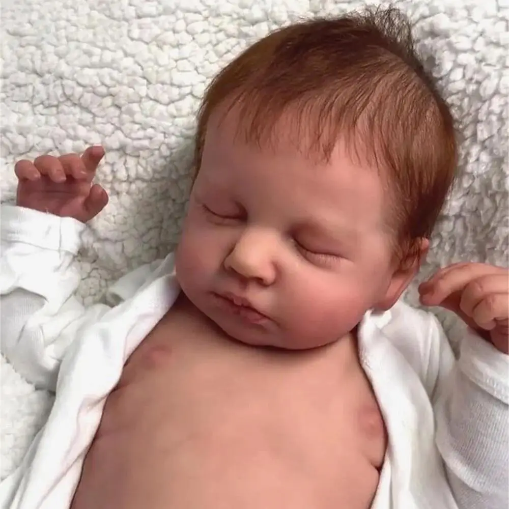 19 pouces Loulou corps complet nouveau-né bébé poupée réaliste doux au toucher câlin Reborn bébé poupée plusieurs couches peinture 3D peau