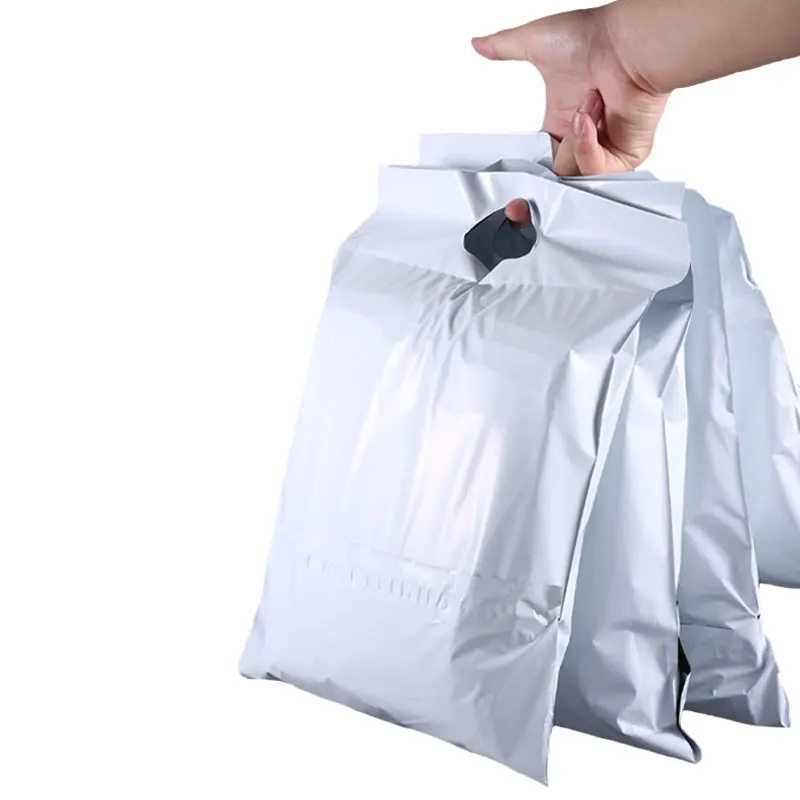 INPLUSTOP White Plastic Envelopes Bag Portable Mailling Courier Delivery Shipping Packaging Bag Self Seal Clothing Handle Parcel