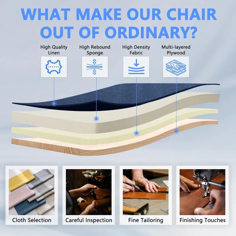 كرسي مكتب من القماش بارتفاع قابل للتعديل مع مساند للذراعين مبطنة، كرسي مكتب دوار للاستخدام التنفيذي، مريح مع