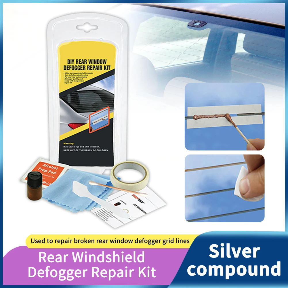 

DIY Quick Repair Scratched Broken Defroster Heater Grid Lines Car Rear Window Defogger Repair Kit Auto Care Accessories