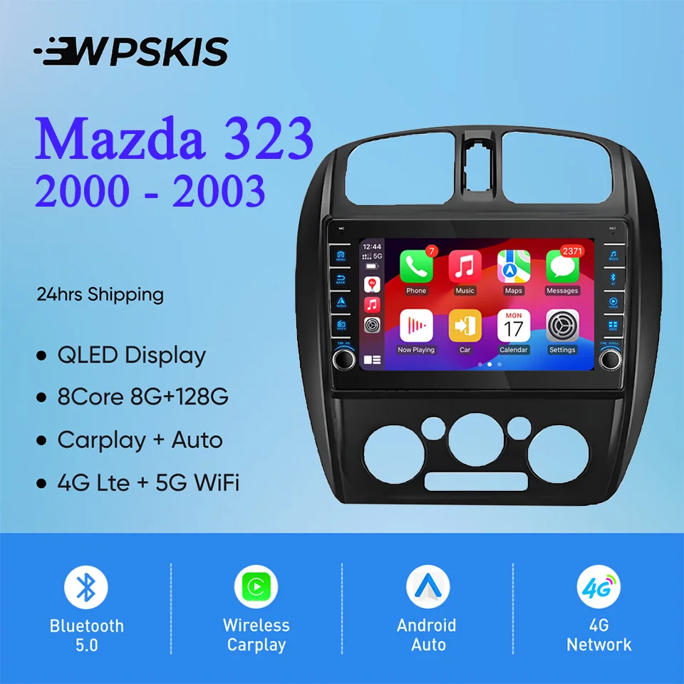 8G Ram 128GB Android 14 Radio de coche vídeo Audio A/V reproductor de música DVD GPS Navi para Mazda 323 BJ 1998 - 2003 Carplay Auto DSP RDS