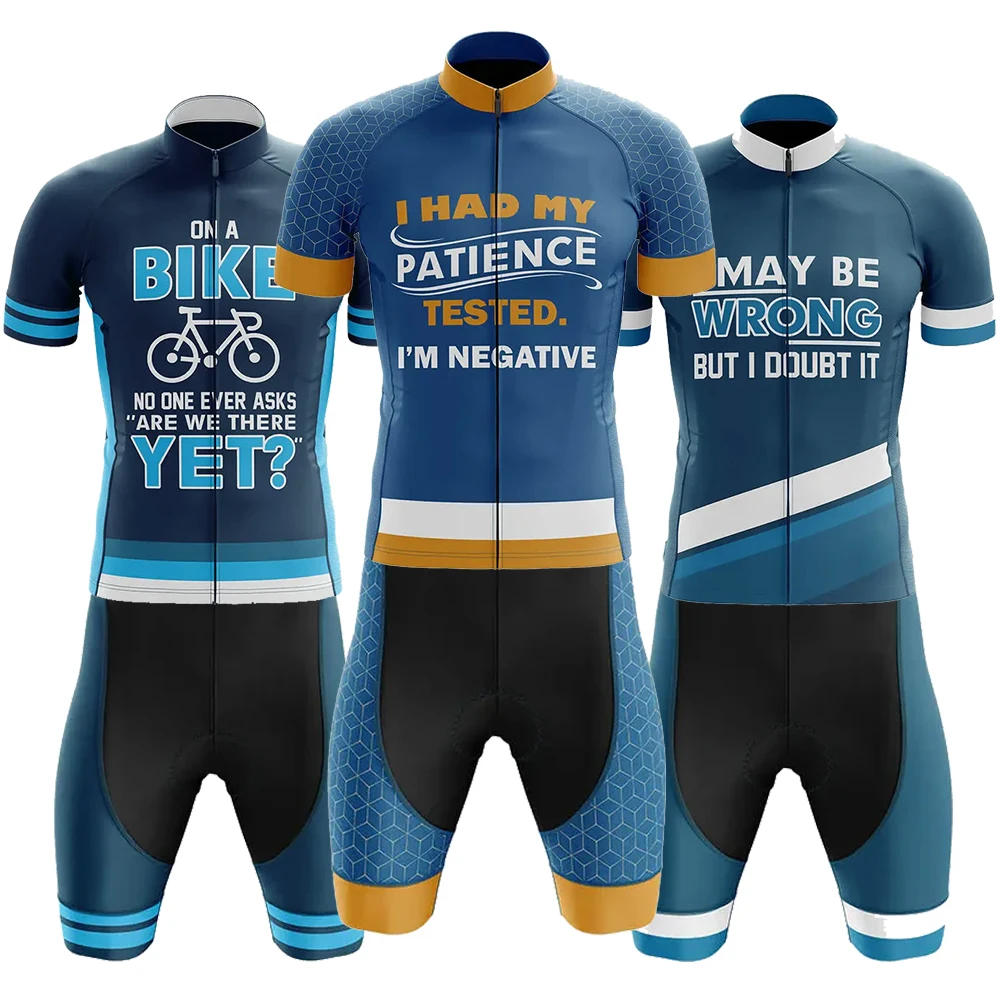 Negative Tested Men Sleeveless Cycling Jersey Road Bike Maillot in My Head Fast Dry Ropa Ciclismo Shorts Set - Bicycle Clothing
