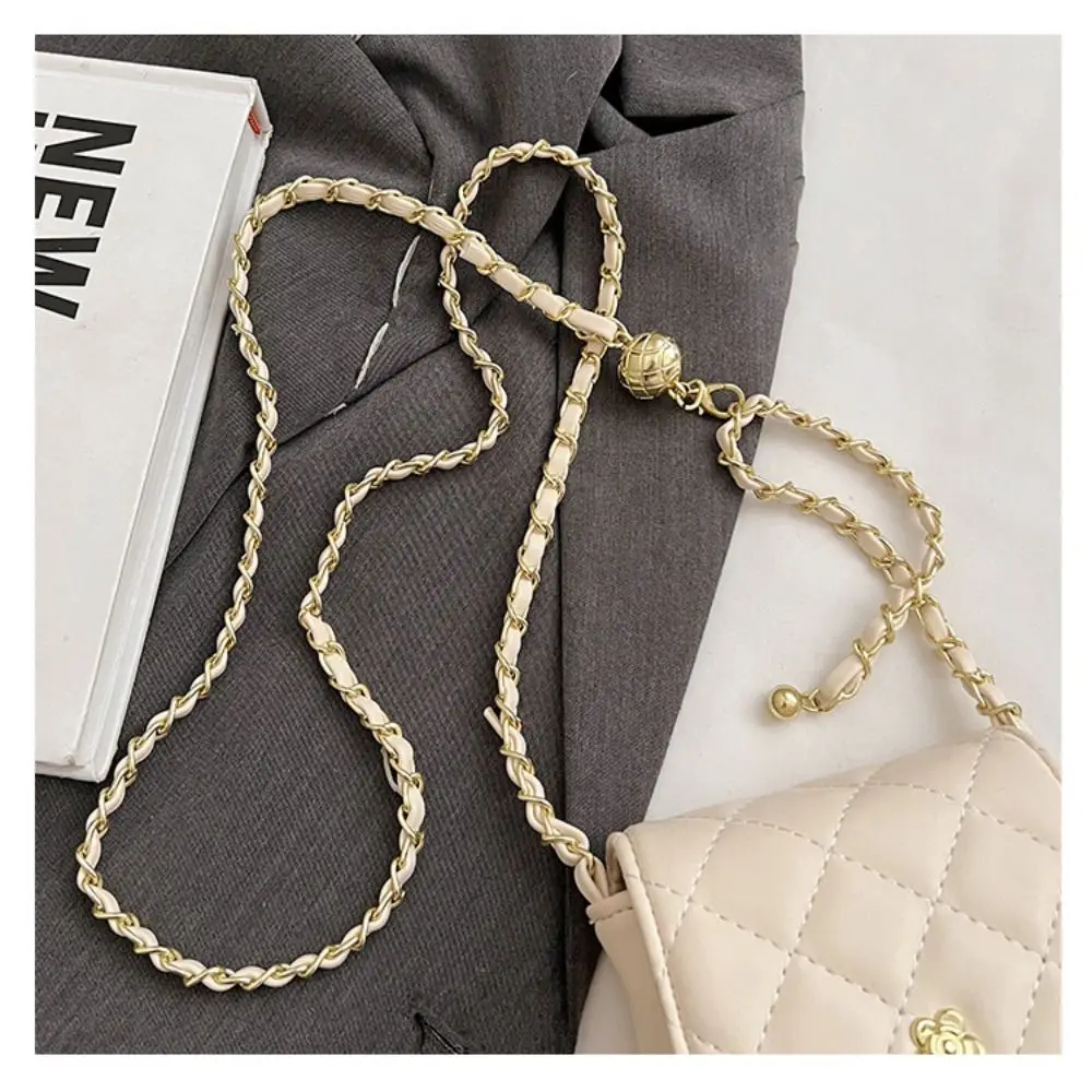 Decorative Chain Crossbody Bag Fashion PU Leather Mini Handbag Solid Color Evening Bag Women