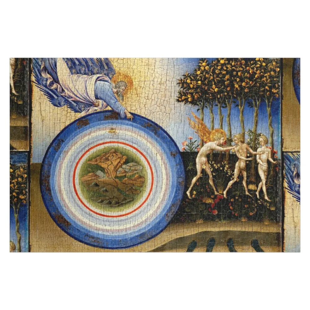The Creation and The Fall Gothic Representation on View at The Met Gallery 956 Jigsaw Puzzle Custom Wood Puzzle