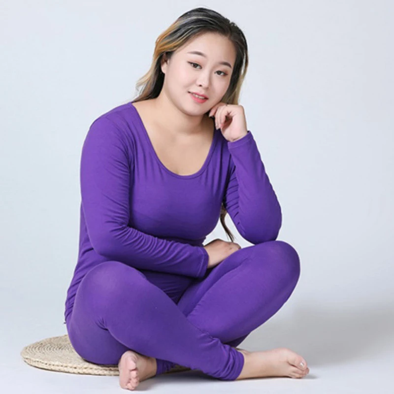 Autumn Long Johns Thermal Underwear Women Clothes Sleepwear Elastic Sets Plus Size 5XL 6XL Lingeries Women's 2-piece set pijamas