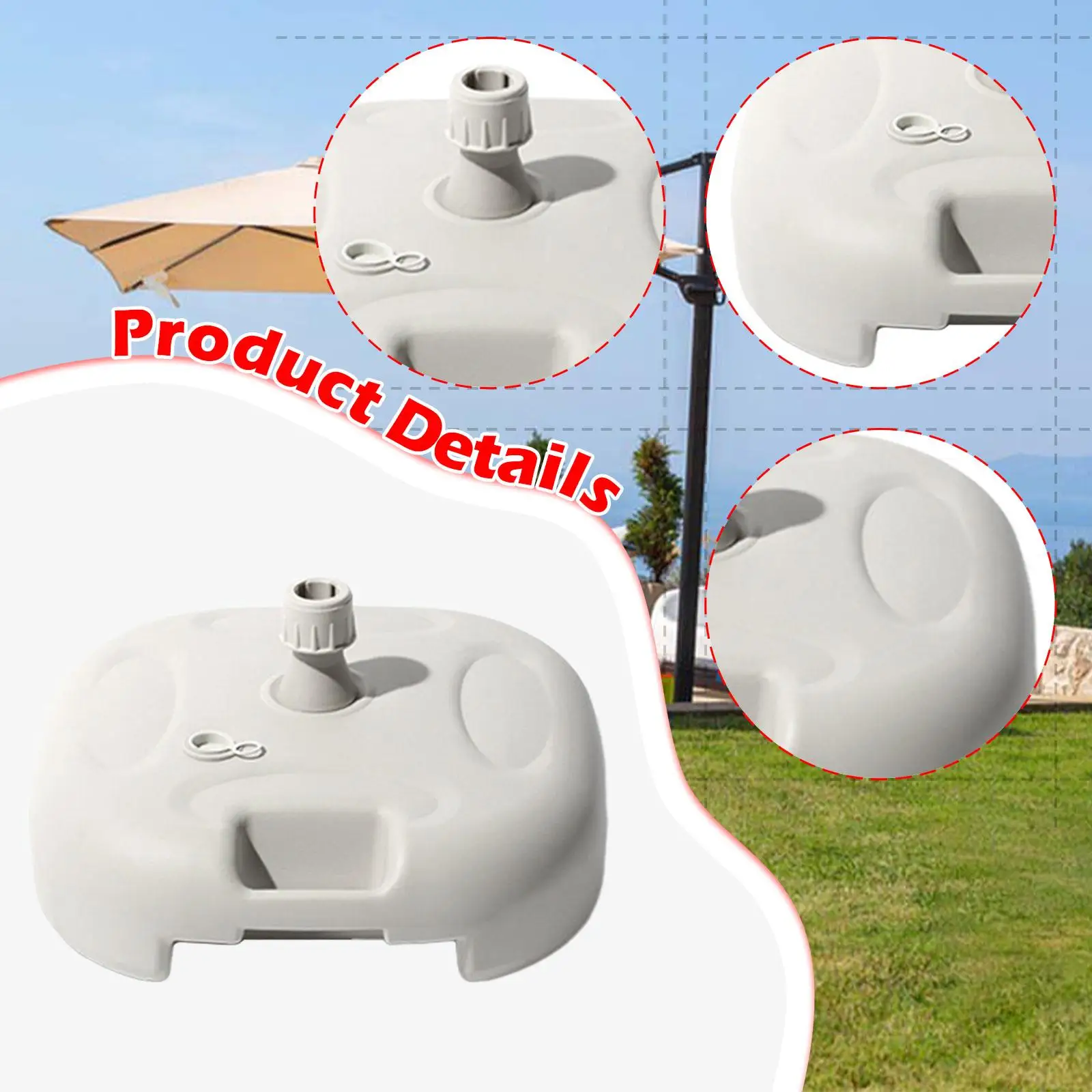 Patio Umbrella Stand Base Parasol Base Windproof Heavy Duty Refillable Umbrella Weight for Garden Beach Backyard Market Lawn