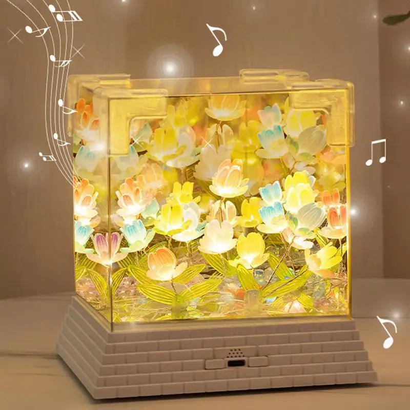 ดอกไม้ Sea Night Light ดอกไม้โคมไฟตั้งโต๊ะเครื่องประดับ Cube ข้างเตียง Night Light ตกแต่ง LED Night Vibe โคมไฟสร้างสรรค์สําหรับ