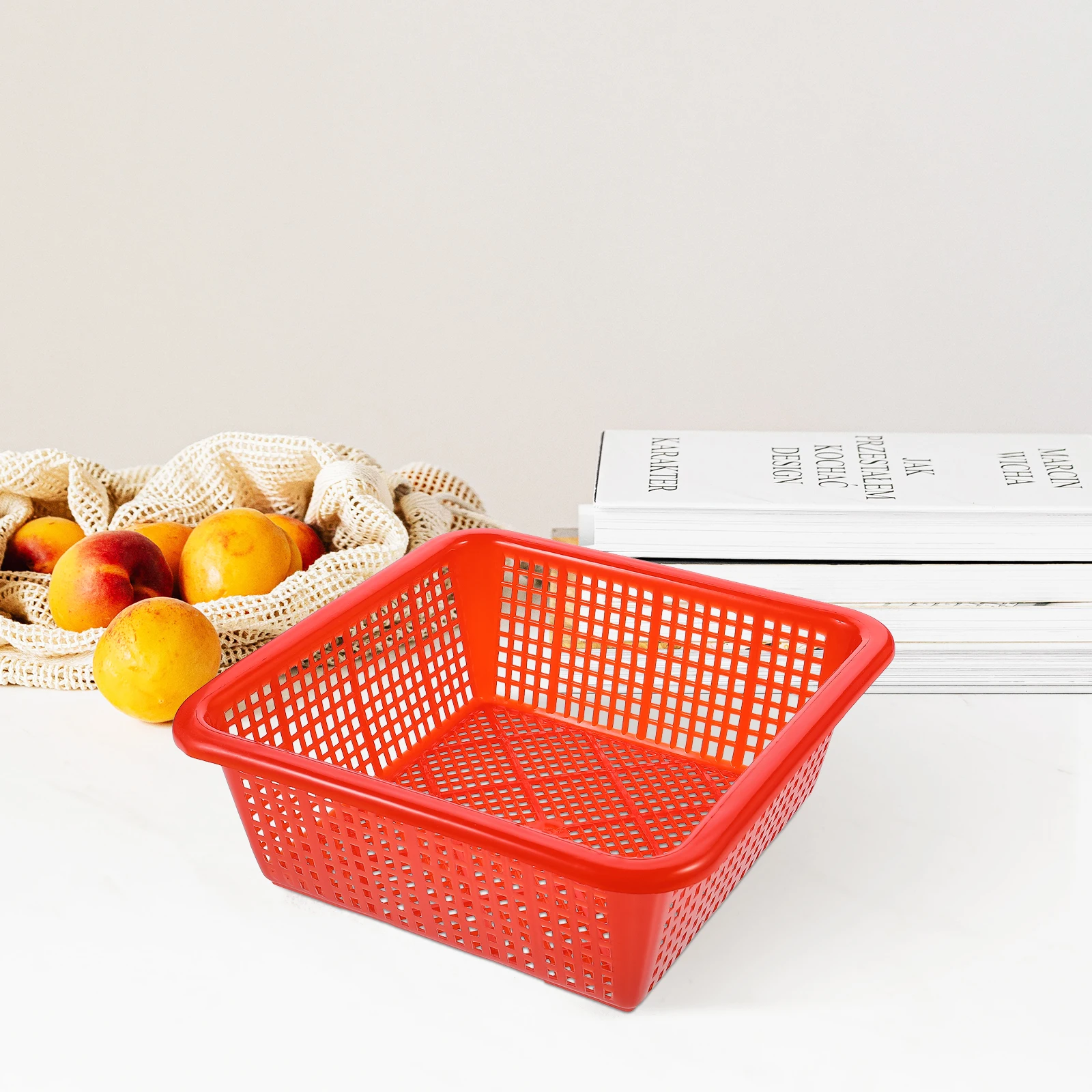 

10pcs Plastic Storage Baskets Multifunctional Square Small Strong Odorless Fruit Bathroom Kitchen Home Office Use