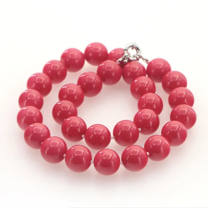 Hot New Girl Seductive 8-14mm Red Coral Sea Shells Pearl All-Match Jewelry Necklace Woman Wedding Christmas Birthday Party Gift