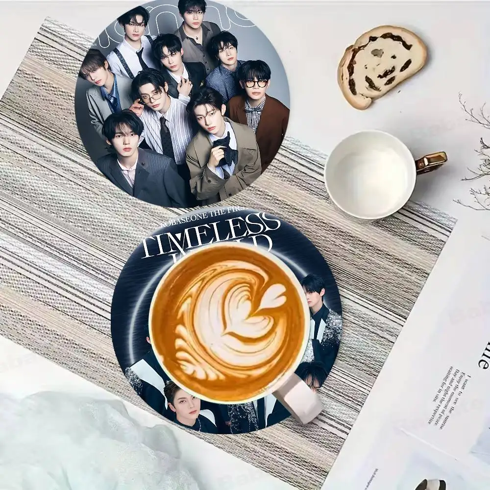 Korean boy band Z-Z-ZB1 Kpop Group Themed Wooden Coaster Non-Slip Heat Resistant Dining Table Decoration Cafe Restaurant