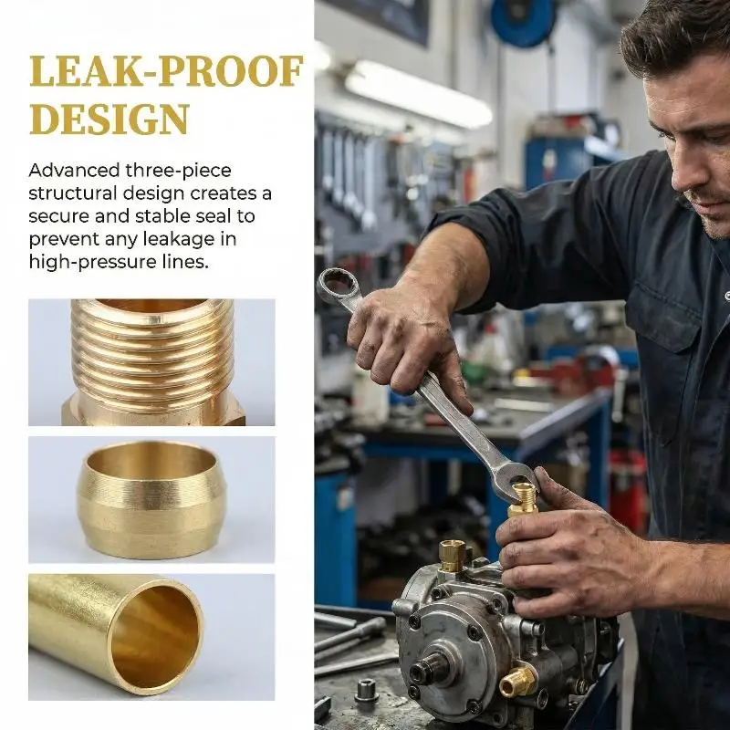 Industrial Brass Fittings CNC Sealing Ferrule Liner for 4mm 6mm 8mm Hose Tubing Versatile Plumbing Solution