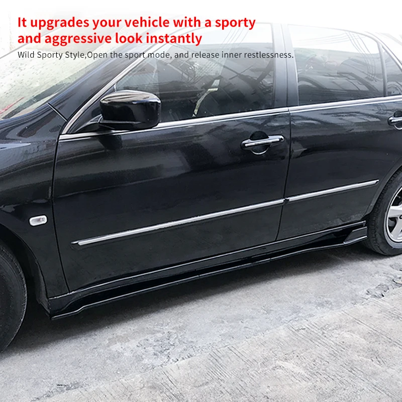 

Car Accessories Side Skirt Extension Rocker Plate Lip Separator Bumper abs Carbon Fiber Look For Honda Accord 2003 04 05 06 2007