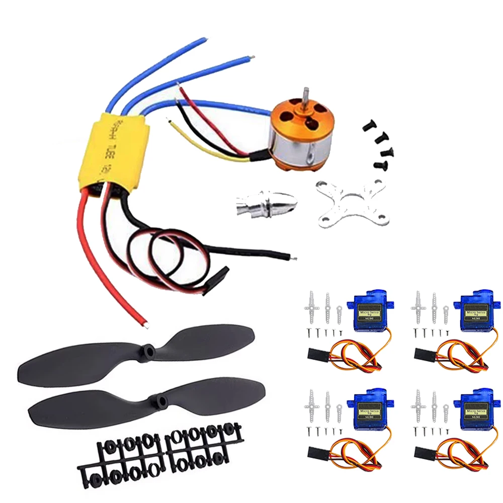 A2212 2212 930kv 1000kv 1400KV 2200KV 2700kv Brushless Motor 30A ESC SG90 Micro Servo Propeller for RC Fixed Wing Plane Helicopt