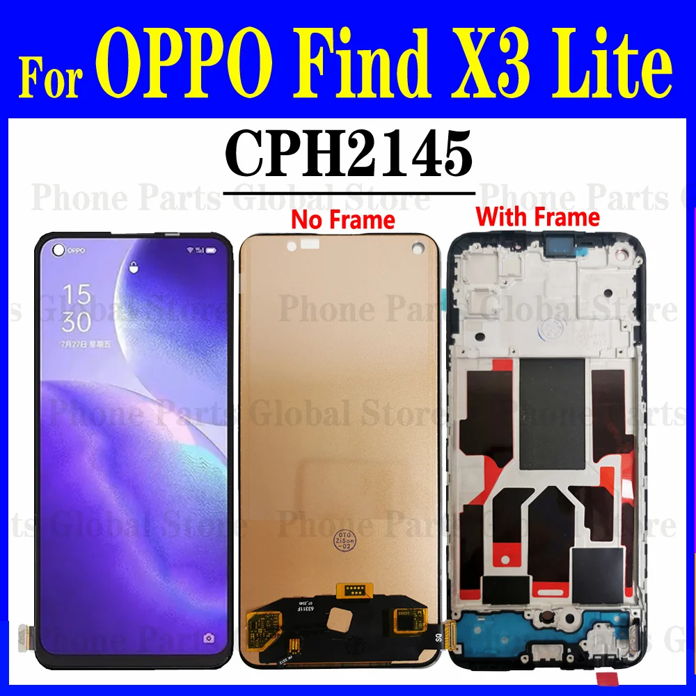 Para OPPO Find X3 Lite LCD CPH2145 LCD con marco pantalla táctil Sensor digitalizador montaje encontrar X3 Lite reemplazo lcd