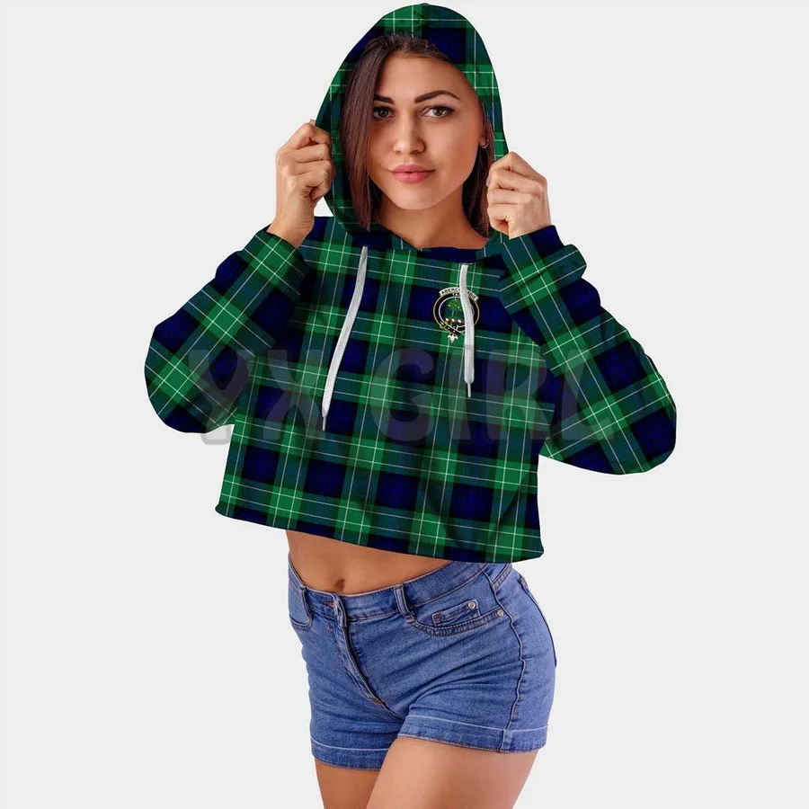 Abercrombie Clan Tartan Crest 3D Printed Women Hoodie Novelty Hoodies Women Casual Long Sleeve Hooded Sexy Pullover Tracksuit