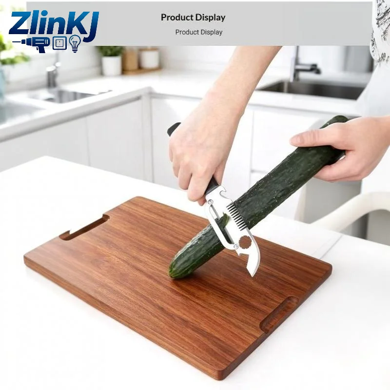 Stainless Steel Fruit Peeler with Integrated Bottle Opener Ergonomic Non-slip Handle for Kitchen Veggie Peeling Daily Cooking