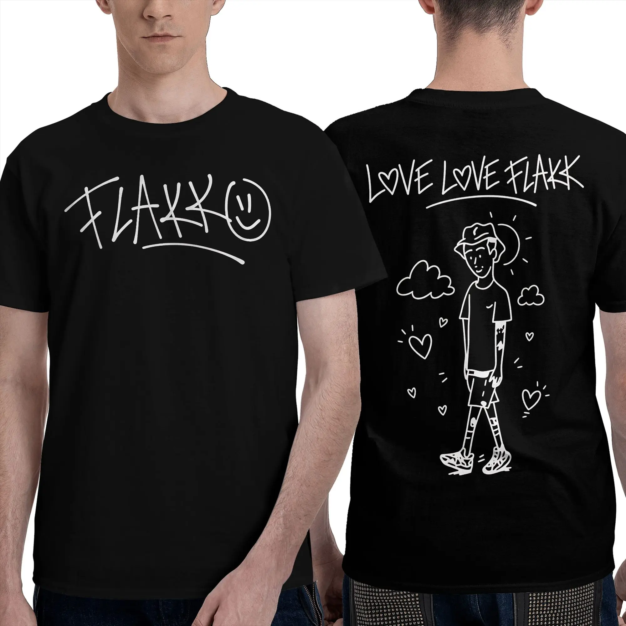 Man T Shirt Rapper RELS B T-Shirts Fashion Love Love Flakk Album 2026 Summer Tees Y2K Casual Loose Pure Cotton Tops Gift Idea