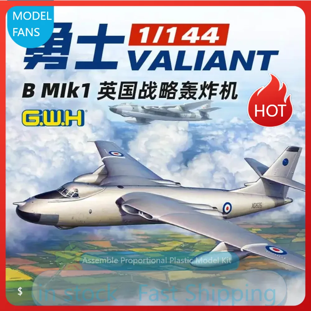

Assemble Proportional Great Wall Attack Aircraft Model Kit L1010 1:144 RAF Vickers VALIANT B Mlk1 British Strategic Bomber