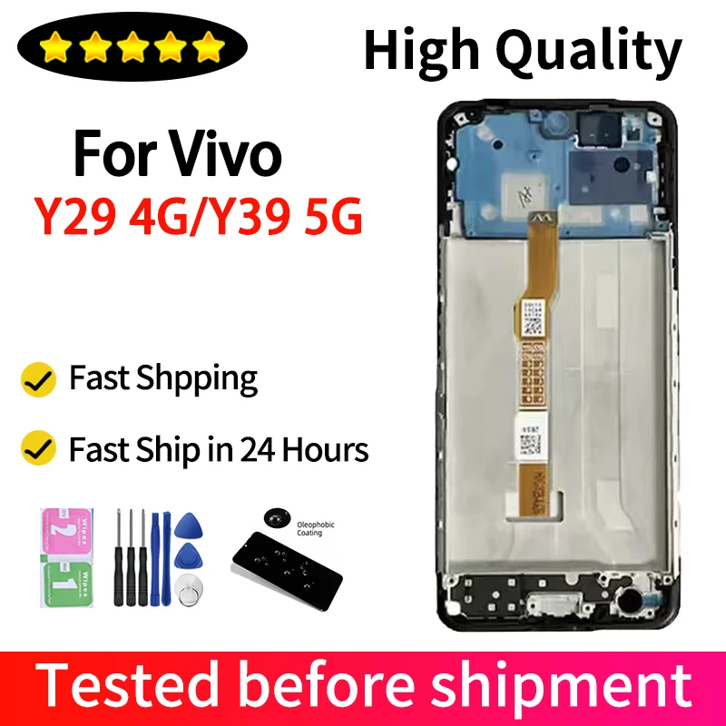 Y29 4G V2434 Display Screen For Vivo Y39 5G V2443 V2436 LCD Display Screen Touch Panel Digitizer Assembly Replacement