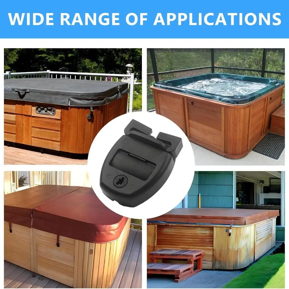 

4 шт. прочные зажимы для крышки спа, универсальные запасные части, замок крышки гидромассажной ванны, устойчивые к атмосферным воздействиям зажимы для крышки спа, сменные гидромассажные ванны