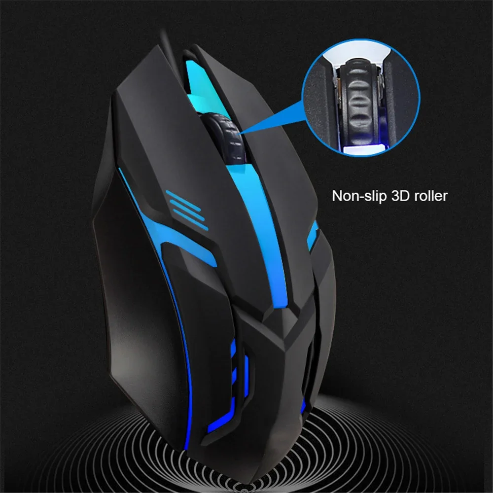 Mouse cablato USB E-Sports Mouse da gioco LED colorato Mouse cablato da 5000 DPI Mouse da gioco cablato ottico per computer desktop portatile PC