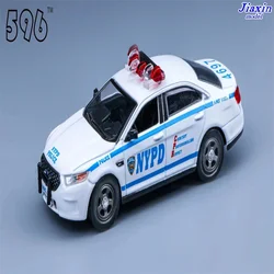 Jiaxin 포드 토러스 NYPD 경찰 인터셉터, 합금 자동차 모델 전시, 어린이 선물, 1:64,596