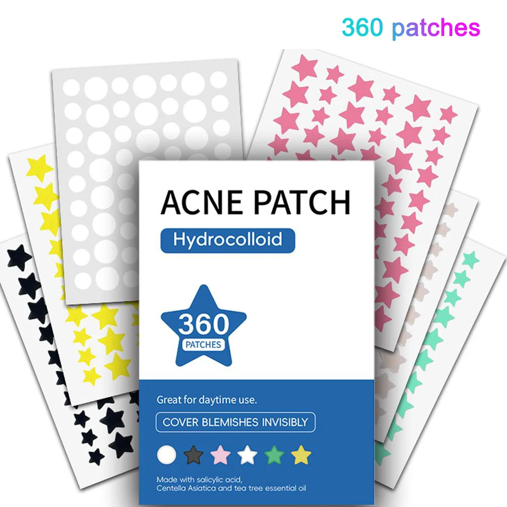 360 Counts Hydrocolloid Pimple Patches Invisible Acne Spot Treatment for Face, Zit and Blemish Cover Stickers, Effective Patches