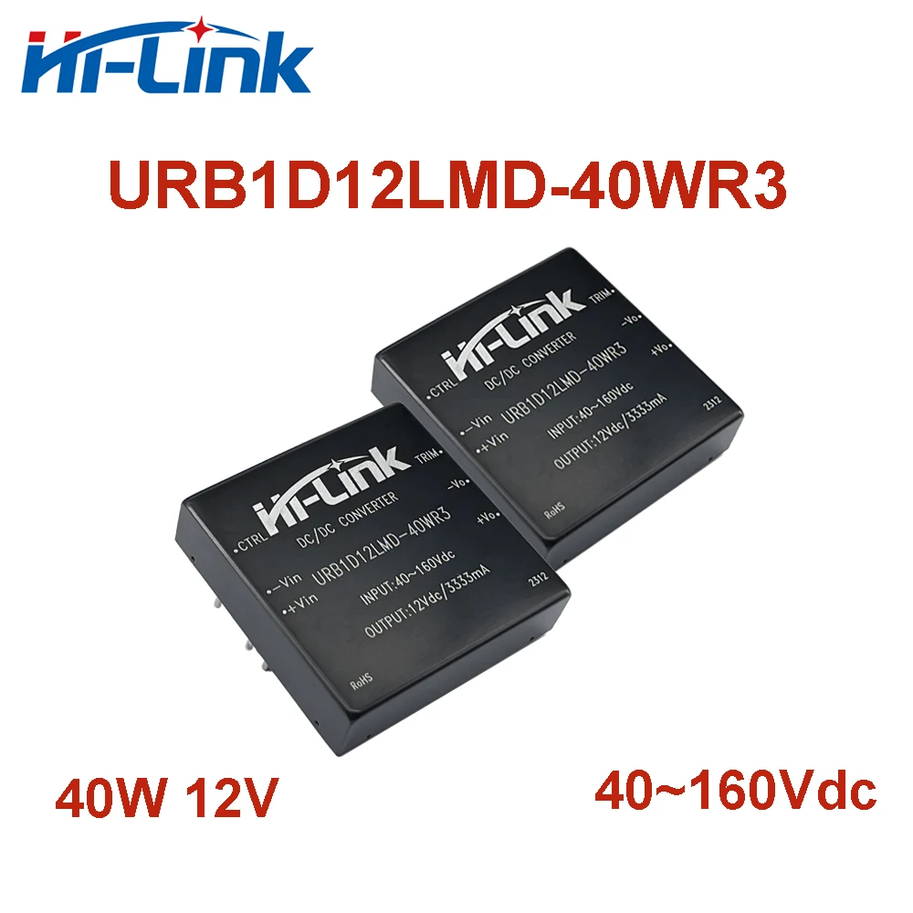 Hi-Link 40W 40 ~ 160Vdc Ke 5V/9V/12V/15V/24V URB1D05LMD-40WR3 URB1D12LMD-40WR3 URB1D24LMD-40WR3 DC-DC Modul Catu Daya