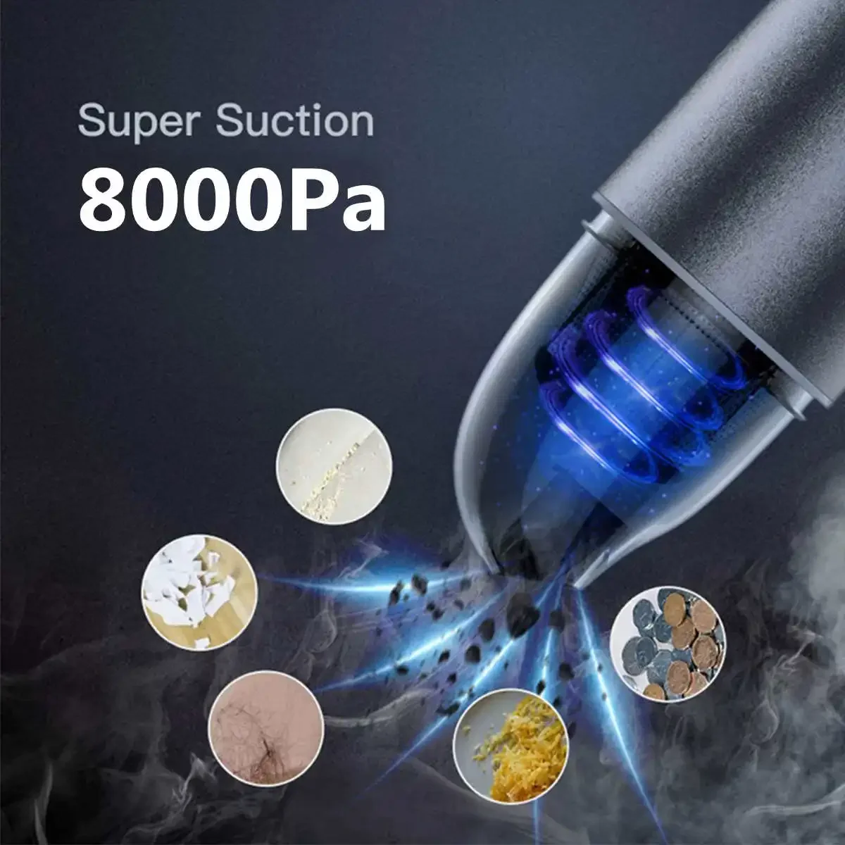 Wireless 8000Pa Handheld Mini Vacuum Cleaner for Car Home Desktop Cleaning