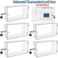 Caja de bloqueo de termostato Universal con llave, cubierta de termostato grande transparente para termostato en la pared, Protector de termostato