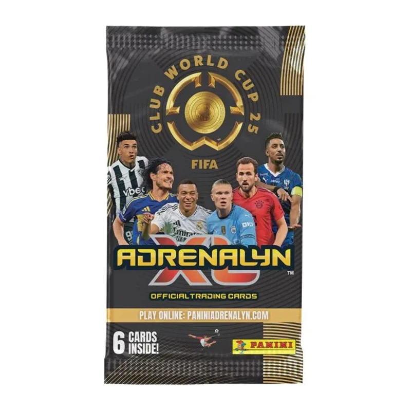 مجموعة بانيني فيفا كلوب وورلد، مجموعة أدرينالين XL لعام 2025، 6 بطاقات لكل ظرف، هدية مثالية لمحبي كرة القدم