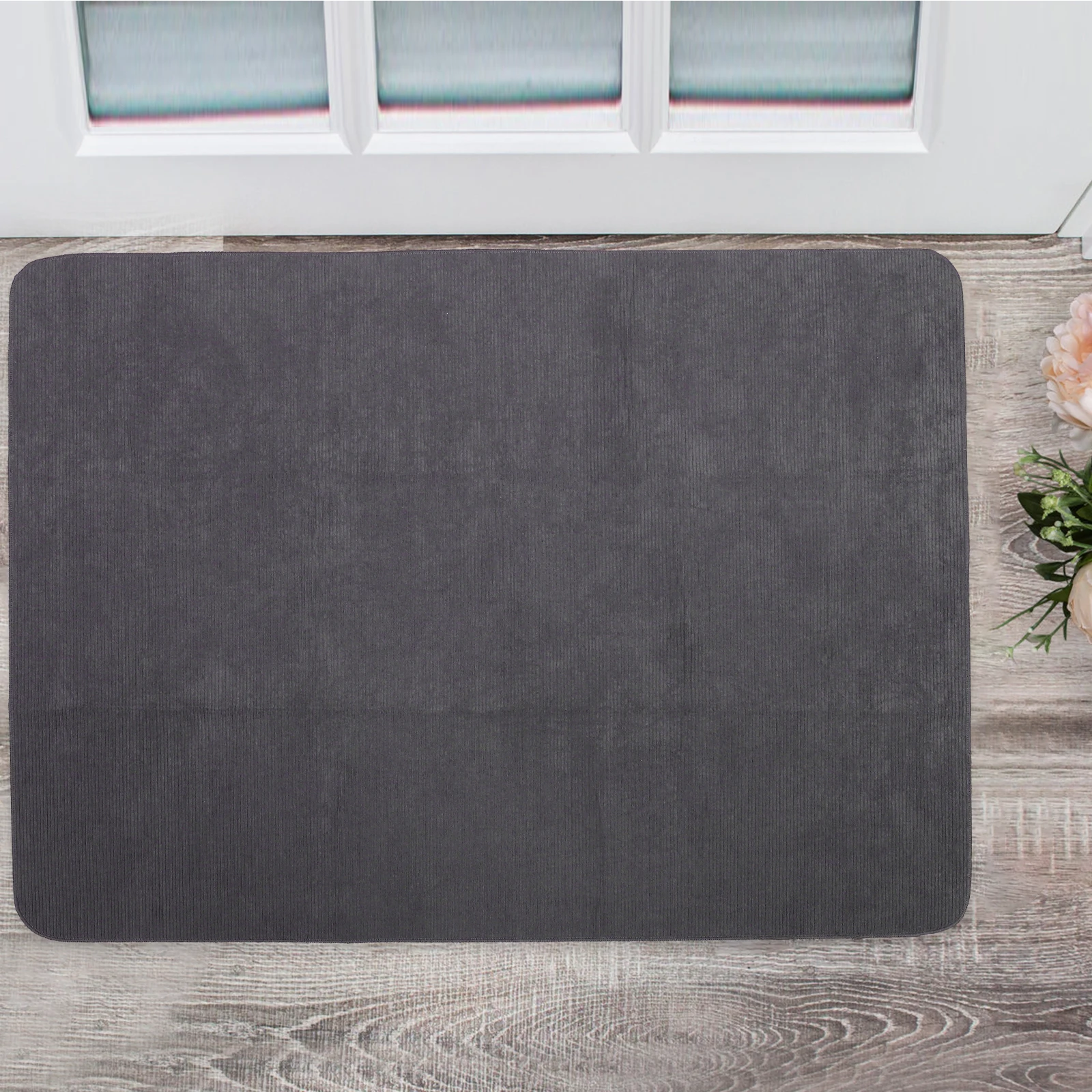 

Chair Floor Mat 90x120cm Grey Corduroy Anti-slip Desk Rug for Office Rolling Chairs Hardwood Floor Mats Protection