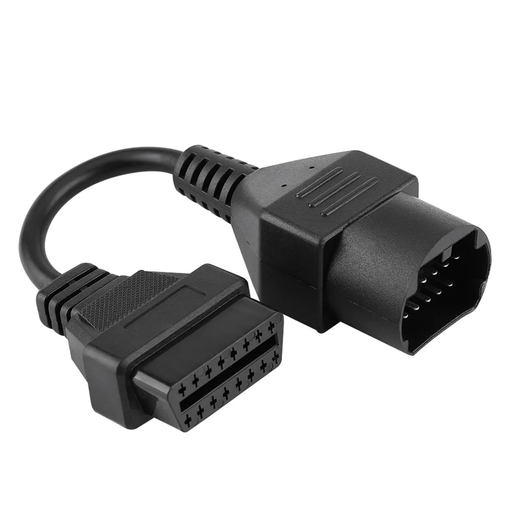 Black OBDII Diagnostic Cable ABS and Metal 17 Pin Male to 16 Pin Female Car Diagnostic Adaptor Cable