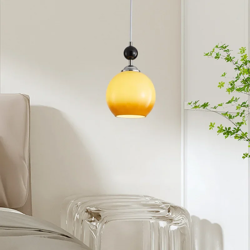 

Nordic LED Glass Pendant Light Walnut Wood Home Decor Chandelier Hanging Lamp Bedroom Bedside Light Restaurant Lampara techo