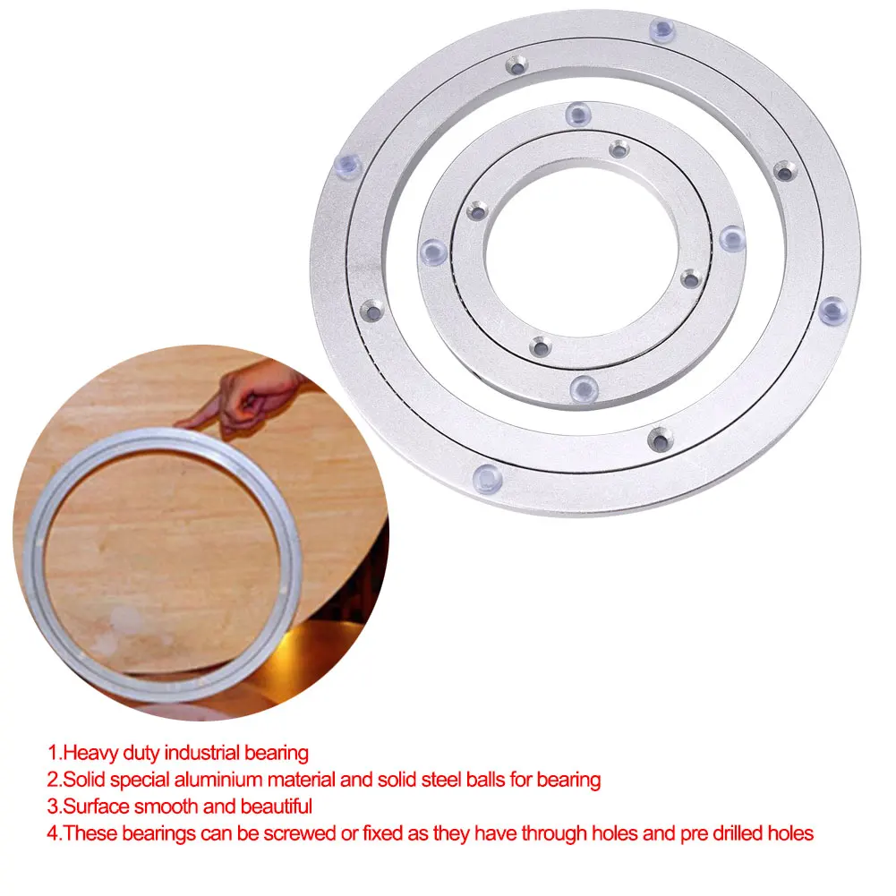 Rotating Tray Heavy Duty Aluminium Alloy Rotating Bearing Plate Turntable Round Dining Table Round Table Bearing