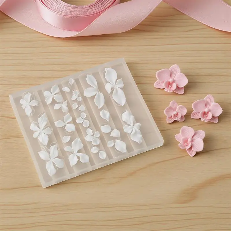 Ice Flower Rose Nail Charm Mold Hand Carved Non-Toxic Silicone Nail Art Craft Tool for Manicure Enthusiasts