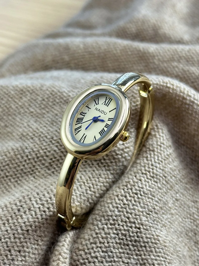 Marken-Armbanduhr mit Edelstahlarmband, Golduhr, Modisches Kleines Zifferblatt, Damenuhr, Geschenk für Mädchen, Armbanduhren, Relojes Para Mujer – Detail 6