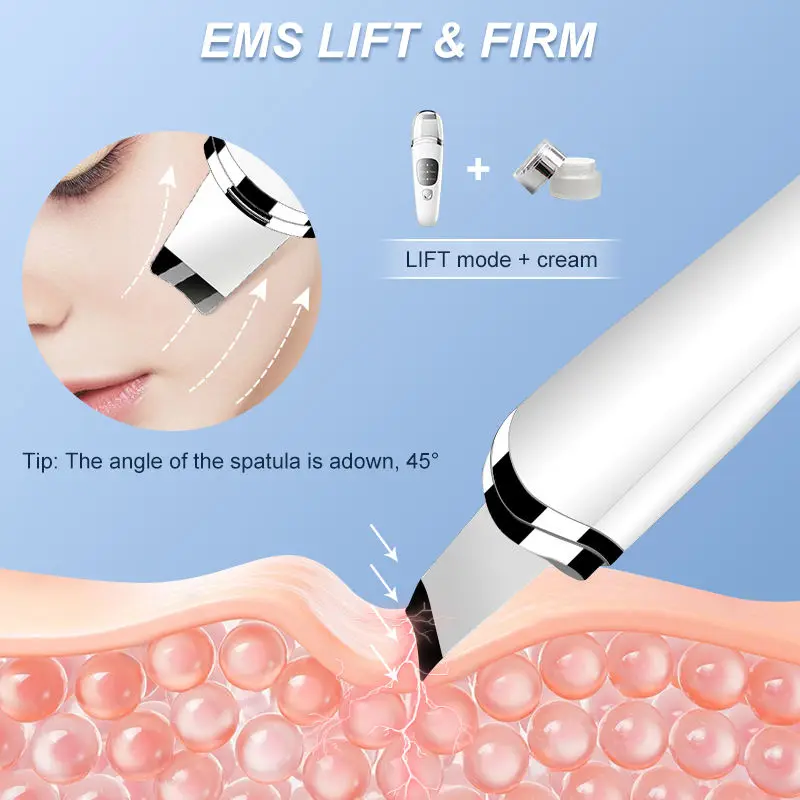 جهاز تقشير الوجه للعناية الشخصية، ملعقة تنظيف عميق بالموجات فوق الصوتية للوجه، منظف بشرة الوجه #4