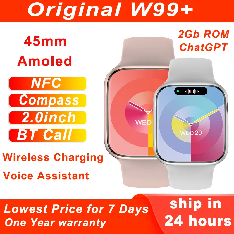 Microwear Smart Watch W99+ Amoled 2Gb 2.0'' 45MM Compass NFC Game BTCall Music Player W99 Plus Sport Smartwatch Men Women