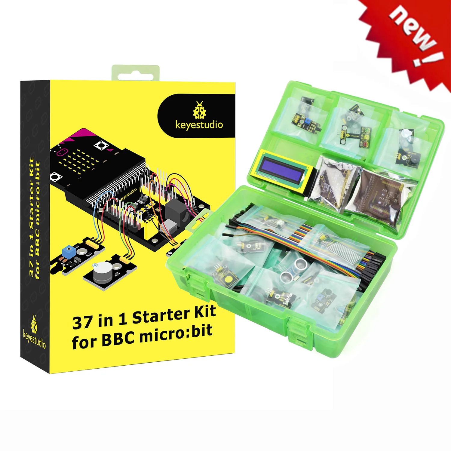 Keyestudio 37 in 1 Sensors Starter Kit For BBC micro:bit STEM Education Electronic Learning Kit For micro bit+49 Projects