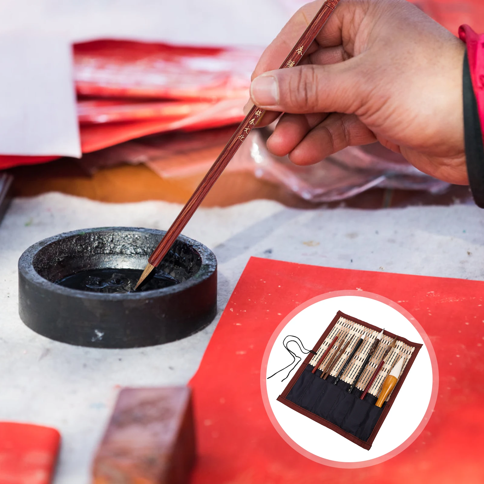 

1 Set Chinese Calligraphy Brush Pen Set Light Weight Smooth Surface For Watercolor Sumi Drawing Kanji Art Ink Painting Student