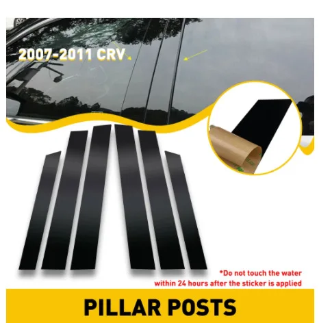 

For Honda CRV window trim Honda 2007-2011 CRV PC plastic black mirror center pillar sticker