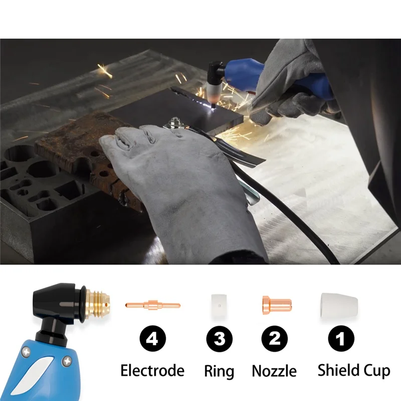 【Superdeals】100PCS Plasma Cutting Tip Electrode & Nozzle Kits Consumables Spare Parts Accessories For PT31 CUT40 50 55 Plasma Cu