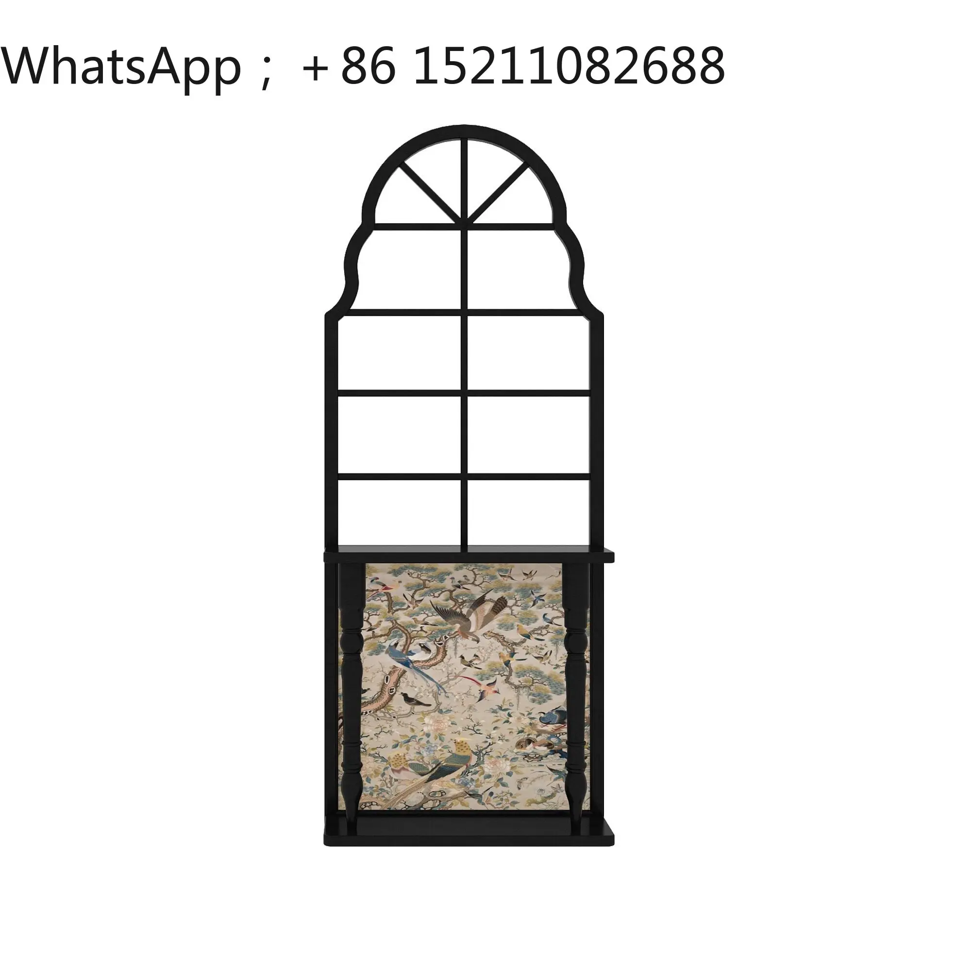 SCY medieval begonia glass screen partition wall solid wood living room porch shelf flower stand screen