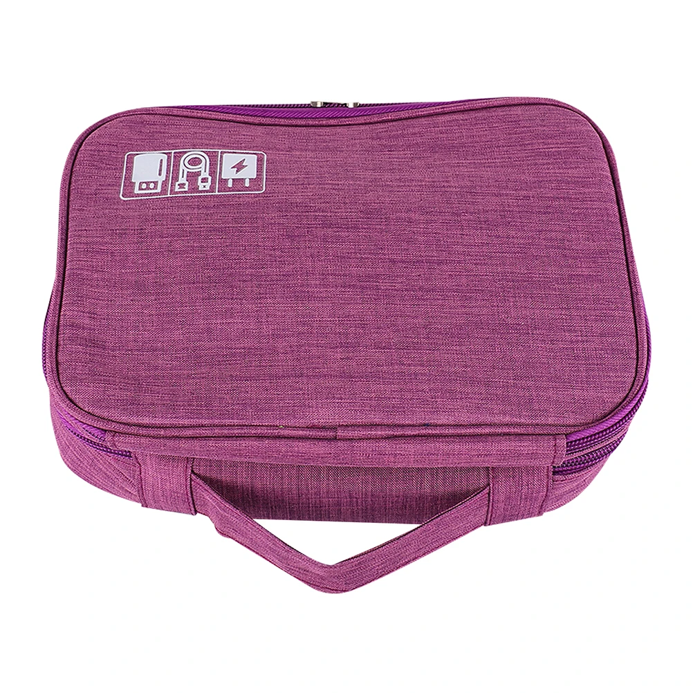 

Double Layer Carrying Case Camera Cable ganizer Portable Storage Bag Purple Travel Accessories Case Electronics